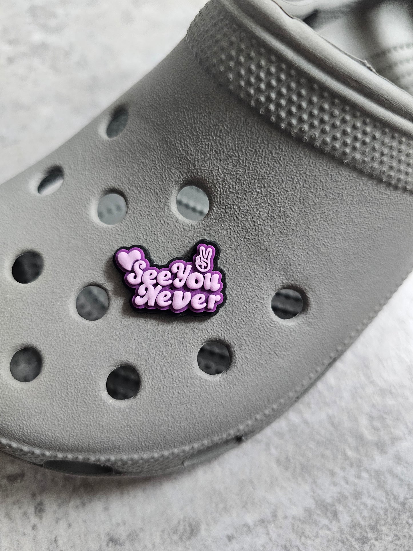 See you never shoe charm