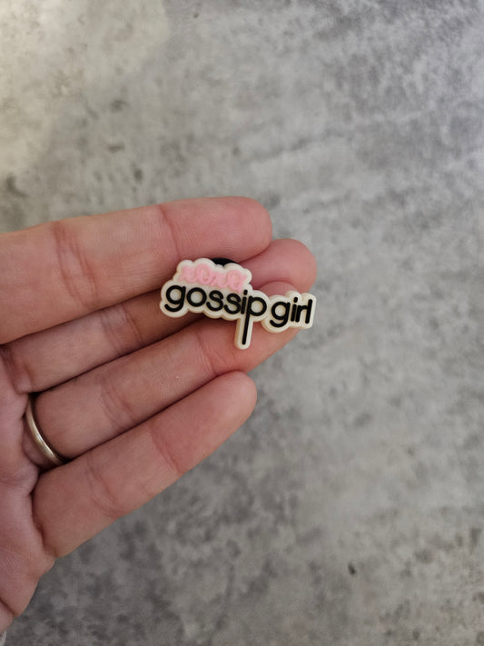 Xoxo goss gurl shoe charm, girly shoe accessories