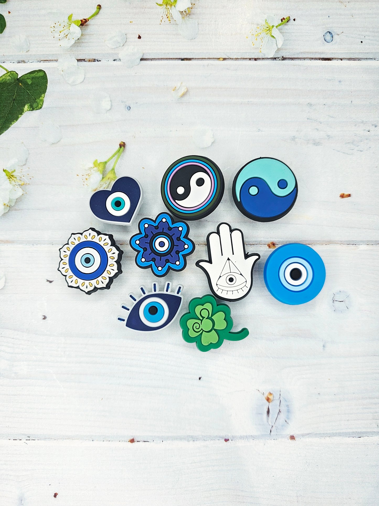 Evil eye shoe charms