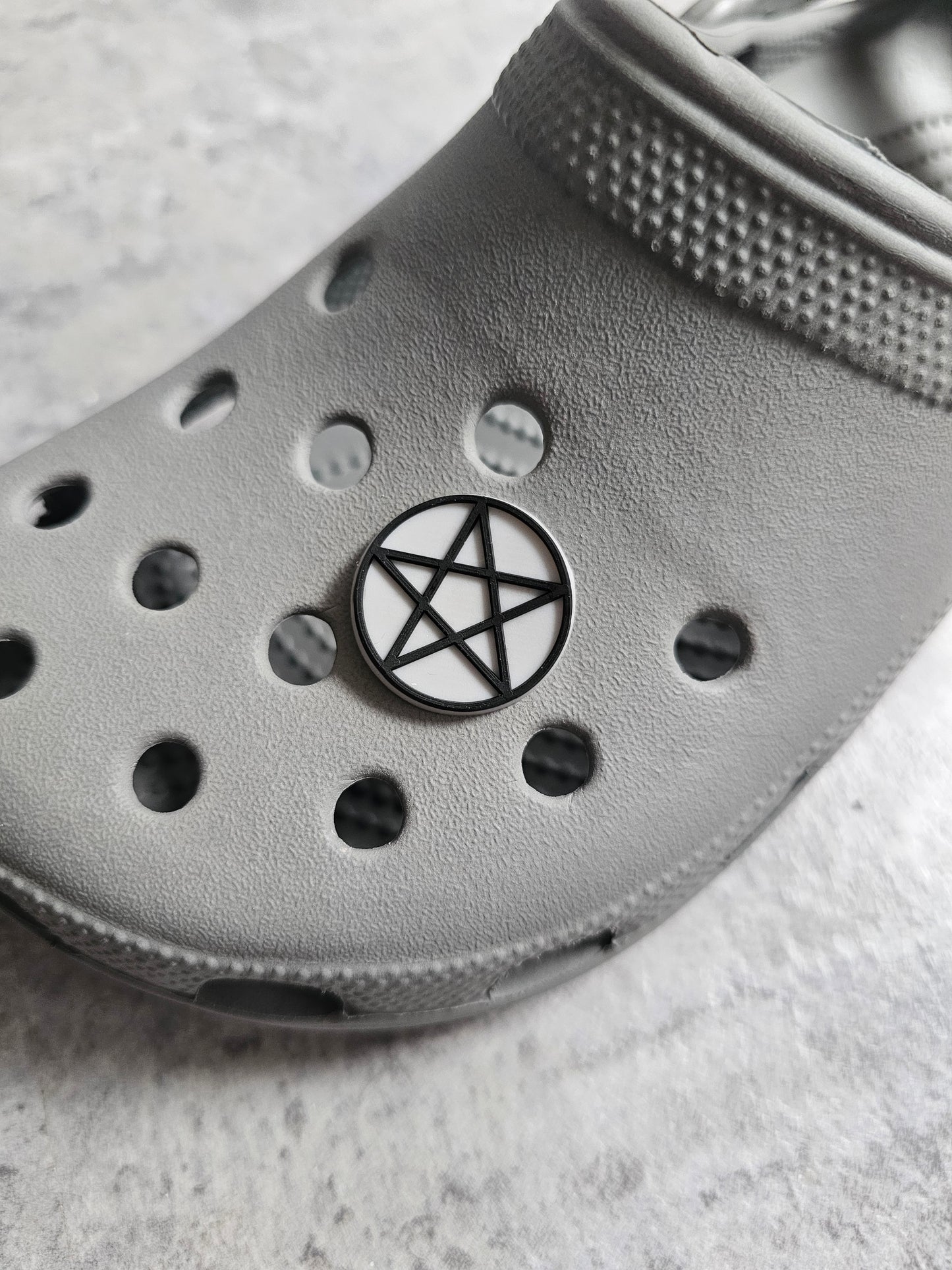 Grey pentacle shoe charm