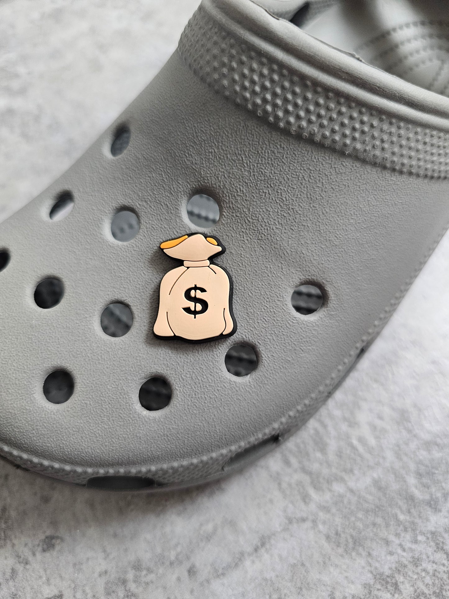 $ money bag shoe charm