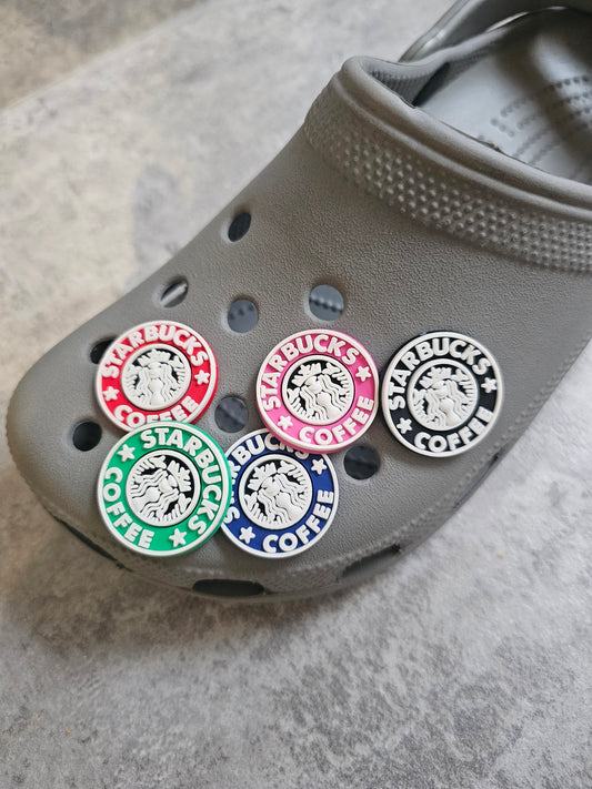 Coffee circle shoe charms