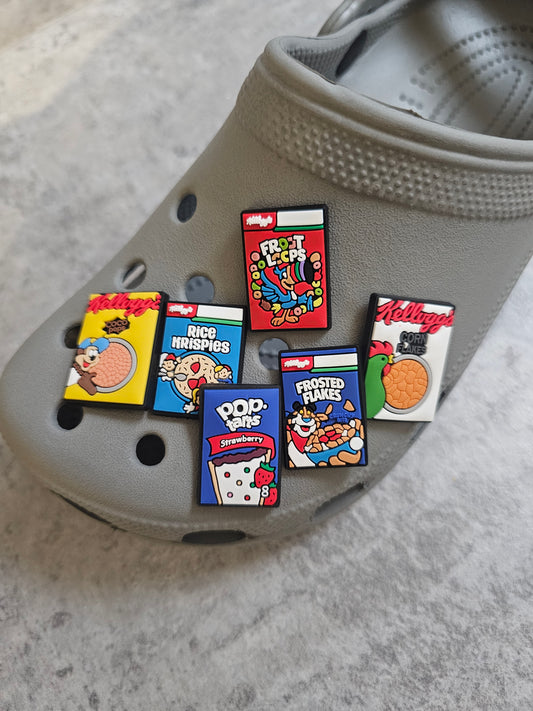Cereal, food shoe charms