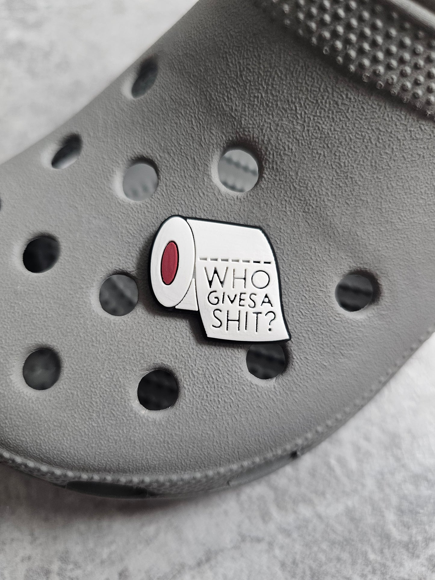 Who gives a sht? Toilet roll shoe charm