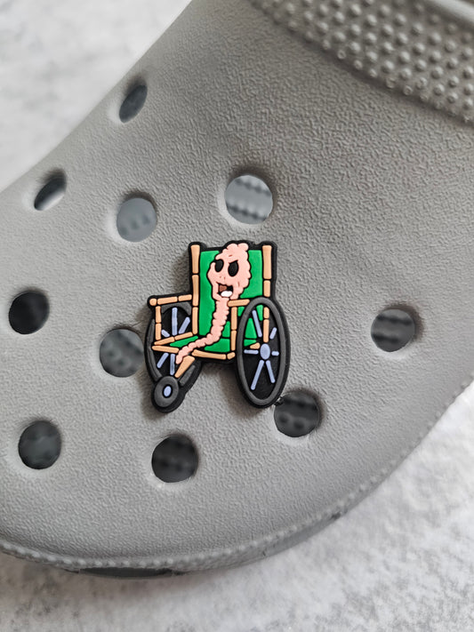 Mary's mum in wheelchair shoe charm