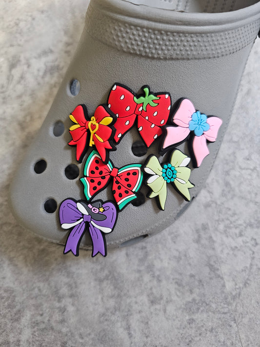 Bow shoe charms, fun bows, girly, bows