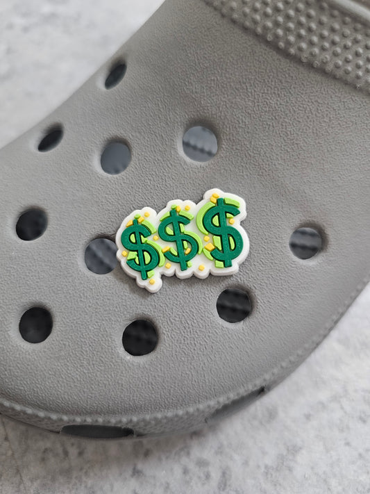 Dollars sign shoe charm